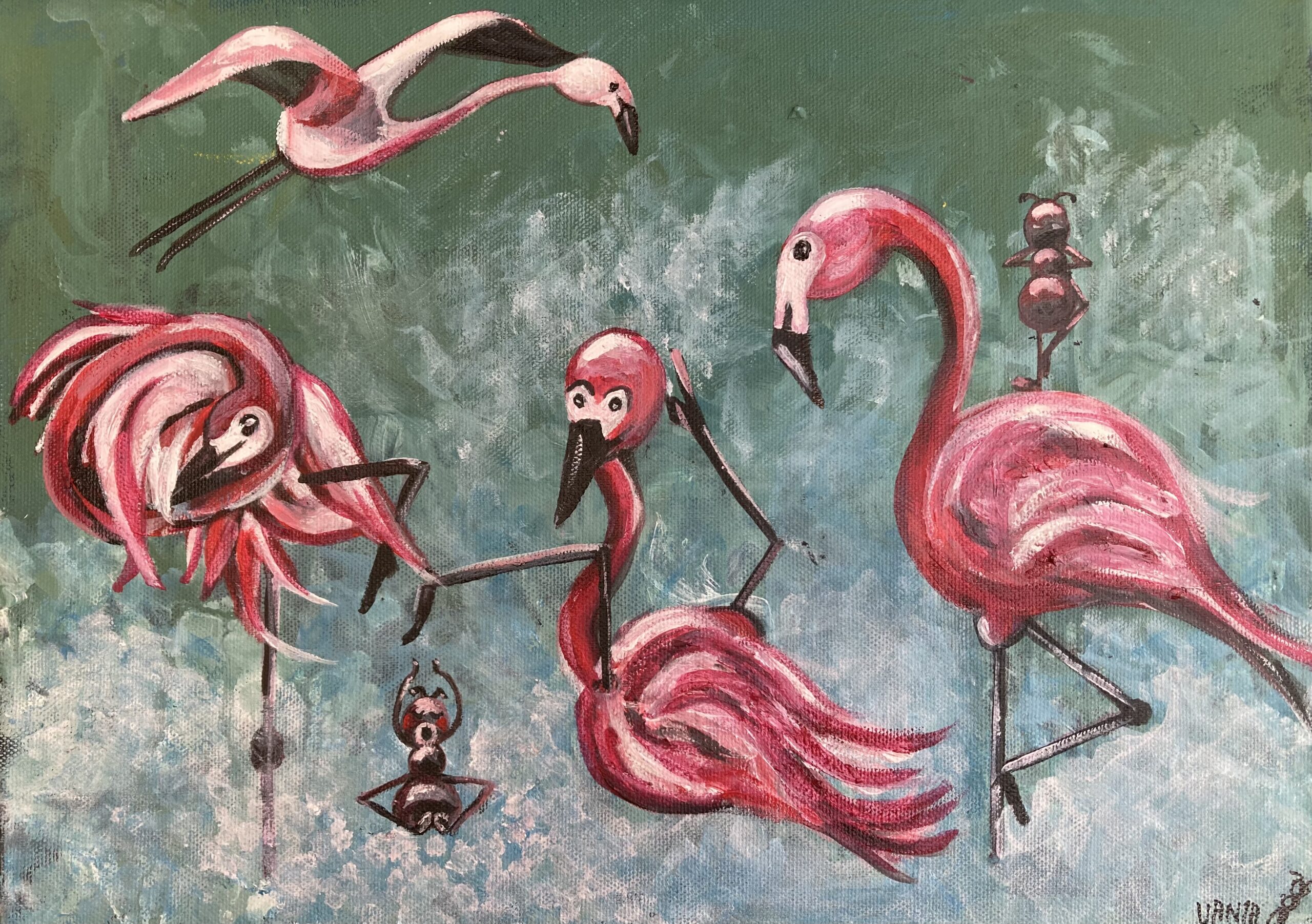 Flamingoyoga  40 x 30